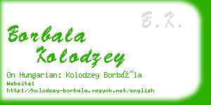 borbala kolodzey business card